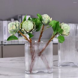 Decorative Flowers Green Thistle Protea Cynaroides 44CM Real Touch Artificial Flower Wedding Party Event Shopwindow Table Decoration -