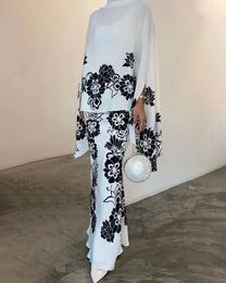 STYLISH LADY Floral Printed Elegant 2 Piece Set Women Batwing Sleeve Shirt and Long Pencil Skirts Suits 2024 Summer Outfits