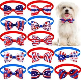 Independence Designs Accessory Apparel Day 12 Pet Bow Tie Patriotic Cat Dog Adjustable Star And Stripes Collar 4Th Of July Small Pets Supplies s