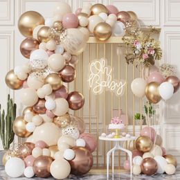 Party Decoration Rose Pink Gold Balloon Garland Arch Kit Confetti Latex Ballons Wedding Birthday Kids Baby Shower Supplies