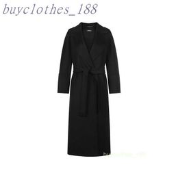 Women's Mid-length Trench Coat Maxmaras Wool Blend Coat Italian Brand Women's Luxury Coat High Quality Cashmere Coat E1qy