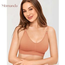 Maternity Intimates Momanda cordless care bra seamless and comfortable support bra for pregnant women Moulded detachable cup soft milk pre formed d240516