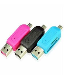 SR 2 in 1 USB OTG Card Reader Universal Micro USB OTG TFSD Card Reader Phone Extension Headers Micro USB OTG Adapter3146274