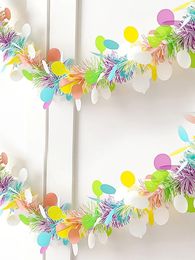 Decorative Flowers 200cm Easter Day Artificial Rattans DIY Wreath Decor Flower Pulling Colourful Wall Hanging Ornaments Home Party Festival