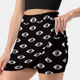Skirts Eyes Wide Open-On Black Korean Fashion Skirt Summer For Women Light Proof Trouser Eye Pattern See Seeing