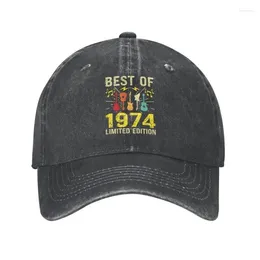 Ball Caps Fashion Cotton Funny Music Teacher Baseball Cap Men Women Breathable Awesome Since 1974 Guitarist Gifts Birthday Dad Hat Sports