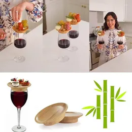 Plates Appetizer Wine Glass Topper 4pcs Decorative Coasters For Appetizers Round Home