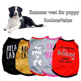 Dog Apparel Pet Vest Summer Sleeveless Dogs Shirt Cute Clothes Cool Breathable Puppy T-shirt Letters Small Costume Clothing