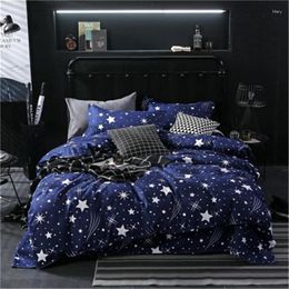 Bedding Sets Star Blue Plaids 4pcs Bed Cover Set Cartoon Duvet Adult Kids Boys Sheets And Pillowcases Comforter