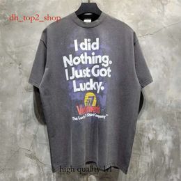 Vetements T Shirt Men's T-Shirts T-Shirt Men Women 1 1 High Quality I Did Nothing I Just Got Lucky T Shirt Top Tees 5917