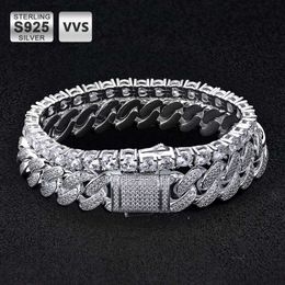 KRKC Wholesale Sterling Sier Real Jewellery VVS Cuban Link Diamond Moissanite Tennis Bracelet