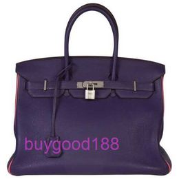 AA Briddkin Top Luxury Designer Totes Bag Stylish Trend Shoulder Bag 35 Purple Leather Handbag Authentic Womens Handbag