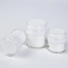 15 30g White Simple Airless Cosmetic Bottle 50g Acrylic Vacuum Cream Jar Cosmetics Pump Lotion Container LL