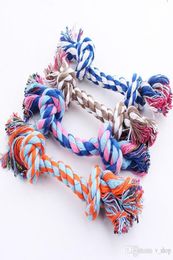 17CM Dog Toys Pet Supplies Pet Cat Puppy Cotton Weaved Chews Knot Toy Durable Braided Bone Rope Funny Tool4150455
