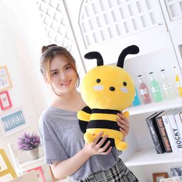 Cute Bee With Wings Plush Toys Lovely Stuffed Animal Dolls For Children Baby Birthday Home Decoration Christmas Gifts