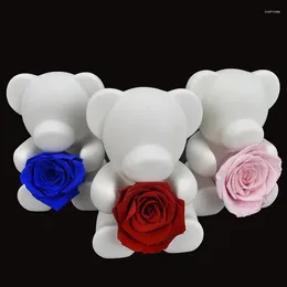 Decorative Flowers Preserved Fresh Flower Rose Teddy Bear Decro For Valentine's Day Girlfriend Birthday