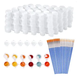 Mugs 20 Strips 120 Pots Empty Paint And Pieces Brushes Cup Clear Plastic Storage Containers 3Ml/0.17Oz