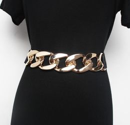 Belts European Fashion Metal Chain Link Waistband For Women Autumn Female Coat Shirt Dress Elastic Strech Strap Slim Corset Girdle2986760