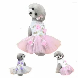 Dog Apparel Pets Dress Puppy Skirt Princess Dresses Tutu Flower Sequin Dot Wedding Lace Luxury For Summer Small Dogs