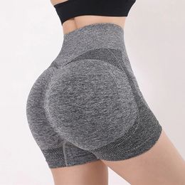 Fashion Women Ladies Yoga Shorts Elastic High Waist Workout Fitness Lift Butt Short Solid Color Gym Running Pants 240516