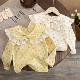 T-Shirt T-Shirt 2023 Autumn Winter Tops for Kids Long Sleeve Children Blouse Bloral Toddler Tees Tees Outfits 1-8 Years Clothing L2405