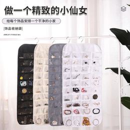 Storage Bags Double Sided Hanging Bag With 80 Transparent Pockets For Hairpins/ Bracelets/ ID Card/ Necklaces 85 43