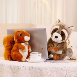 Cute Simulation Squirrel Raccoon Plush Toys Stuffed Soft Animal Dolls For Children Girls Baby Birthday Christmas Gifts