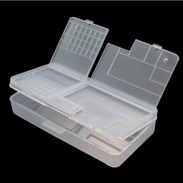 1pc Transparent Rectangle Plastic Storage Box Screw Holder Case Organiser Container Jewellery Nail Art Equipment Tools 240510