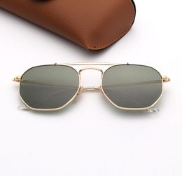 Fashion Mens Sunglasses Double Bridge Hexagonal Sun Glasses Woman Eyeware Gold Frame Pink Mirror Lenses Des Lunettes De Soleil wit9346375