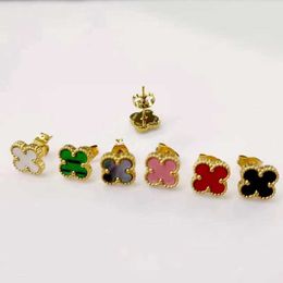 Accidental charm earrings Vaned Earrings The new four leaf clover luxurious simple and highend small highend with trendy with original logo box