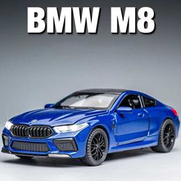 Diecast Model Cars 1 32 BMW M8 IM supercar alloy die-casting and toy car metal toy car model sound and lighting series childrens toys WX