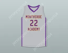 CUSTOM NAY Youth/Kids CALEB HOUSTAN 22 MONTVERDE ACADEMY EAGLES Grey BASKETBALL JERSEY 2 Stitched S-6XL