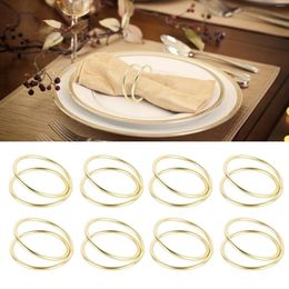 Decorative Figurines 12pcs Spiral Napkin Rings Matte Gold Electroplating Prevent Fading Table For Wedding Party Reception