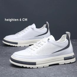 top Increased Board Shoes Casual 6-8 CM Internal Heightening Sneakers Man Sport Leather Loafers Footwear Male Elevator Trainers