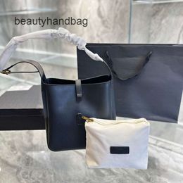 YS Bag Soft Medium Hobo ysllbag black leather Handbag LE57 Underarm chain Single Shoulder Bag Purses ladies Metal lettering basket purse large capacity PCNT