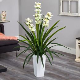 Decorative Flowers 4.5 Foot White Tower Planter For Artificial Orchid Plants