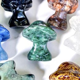 Decorative Figurines 1PC Random Mushroom Model Natural Crystal Carving Gemstone Jewellery Glitter Healing Birthday Gift Women