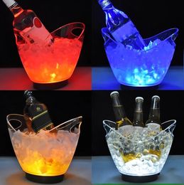 Waterproof ABS LED Champagne Bowl Ice Bucket 7 Color LED KTV Bars Nightclubs LED Light Up Beer Bucket Bars Night Party