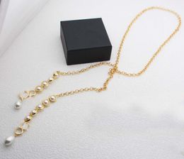 2024 Luxury quality charm pendant necklace with white shell beads in 18k gold plated have stamp box PS3607B