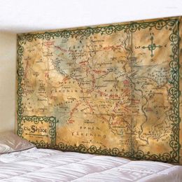 Tapestries Mysterious Retro Map Bedroom Printing Wall Hanging Home Decoration Tapestry Bohemian Decorative Bed Sheet Sofa Blanket