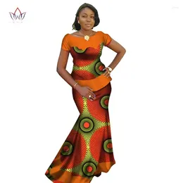 Ethnic Clothing BintaRealWax Summer African Skirt Set For Women Dashiki Plus Size Style Clothes Bazin Riche Dress Party WY2695