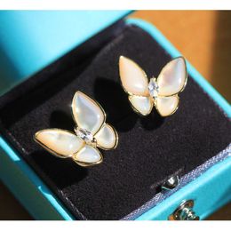 Gentle temperament butterfly earrings Vaned Earrings Sun Clouds new product popular the with same as white earrings silver with original logo box