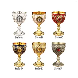 Mugs 30ml Mini Goblet Vintage Metal Wine Cup Reusable Shatterproof Medieval Glasses Eid Mubarak Tableware For Ramadan Party Decor