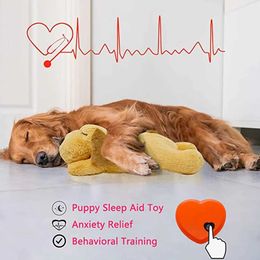 Kitchens Play Food Pet Dog Heartbeat Interaction Plush Toy Dog Calm Anxiety Relief Toy Sleep Toy Dog Supplies Game Accessories S24516