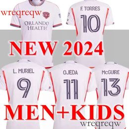 2024 Orlando City SC Soccer Jerseys Kids Kit Man Mor League 24 25 Football Shirt Primary Home Purple The Wall Away White Legacy F.TORRES L.MURIEL OJEDA JANSSON