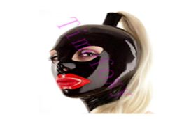 Party Masks Ponytail Latex Mask Fetish Hood With Zip On Back Bandage Costumes Accessories For Halloween3994085