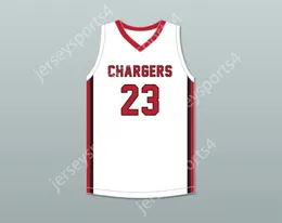 CUSTOM Youth/Kids PATRICK BALDWIN JR 23 SUSSEX HAMILTON HIGH SCHOOL CHARGERS WHITE BASKETBALL JERSEY 4 Stitched S-6XL