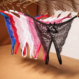 Womens Sexy Crotchless Panties See-through Lace Micro Bikini Thong Low Waist Bottoms Panties Lingerie Underwear