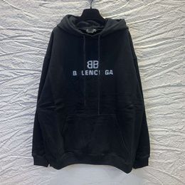 The Correct Version Of Luxury Fashion B Home BB Mosaic Phantom Letter Internet Celebrity Same Style Men S And Women Hooded Hoodie
