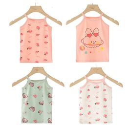 2023 Summer for Girl Cotton Children Sleeveless Vest Teenager Tank Top Baby Bottom Kids Undershirts Clothing 2-12years L2405